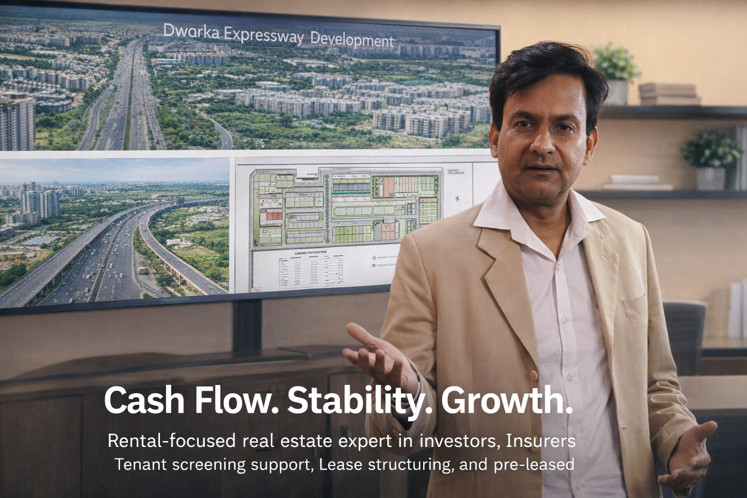 Dwarka Expressway rental advisory team assisting clients with ROI analysis and commercial property investment